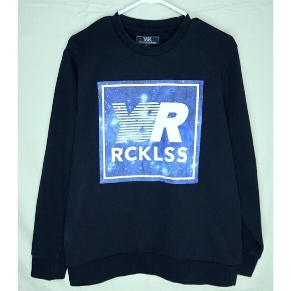 Y&R RCKLSS Young & Reckless Sweatshirt Black Long Sleeves Logo Men's Size Large - Picture 1 of 14